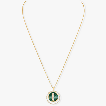 [Rani Jewelry]LUCKY MOVE 3 DIAMOND MALACHITE GOLD DIAMOND NECKLACE