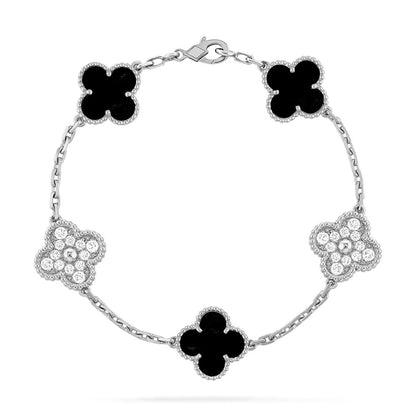 [Rani Jewelry] CLOVER 5 MOTIF ONYXS BRACELET COLLECTION