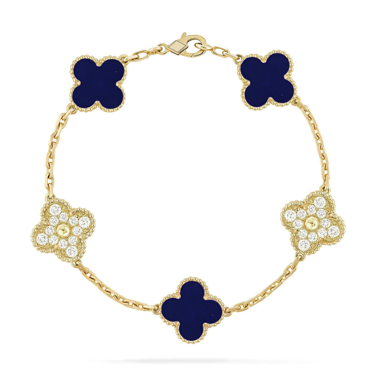 [Rani Jewelry]CLOVER 5 MOTIF LAPIS LAZULI BRACELET COLLECTION