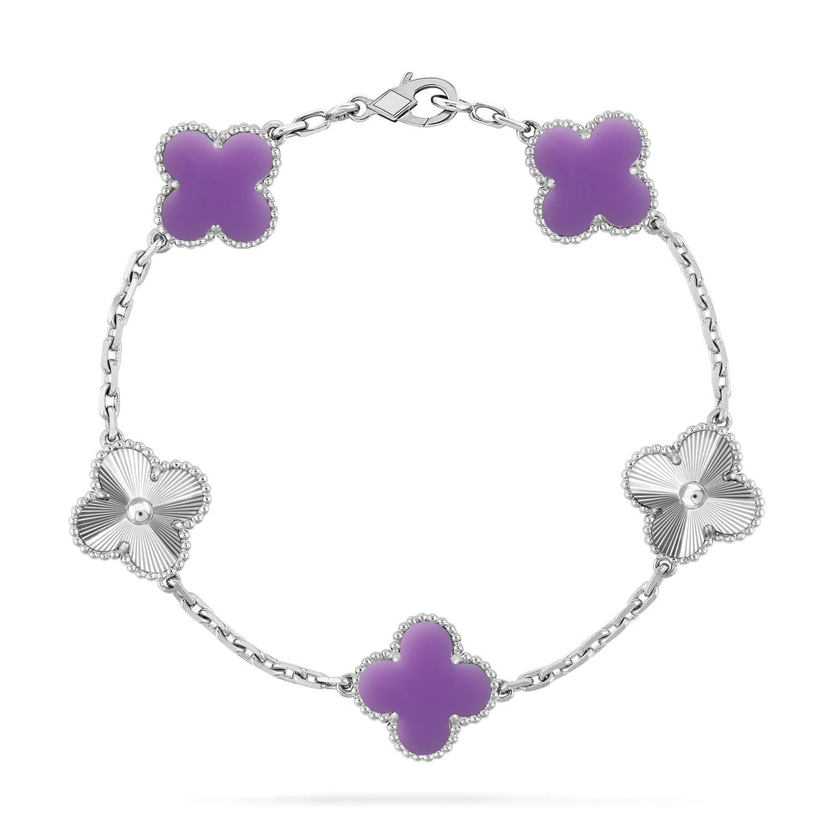 [Rani Jewelry]CLOVER 5 MOTIF LIGHT PURPLE BRACELET COLLECTION
