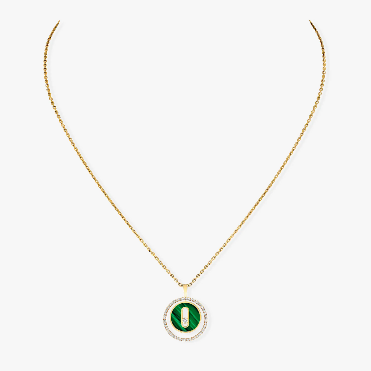 [Rani Jewelry]LUCKY MOVE 1 DIAMOND MALACHITE GOLD DIAMOND NECKLACE