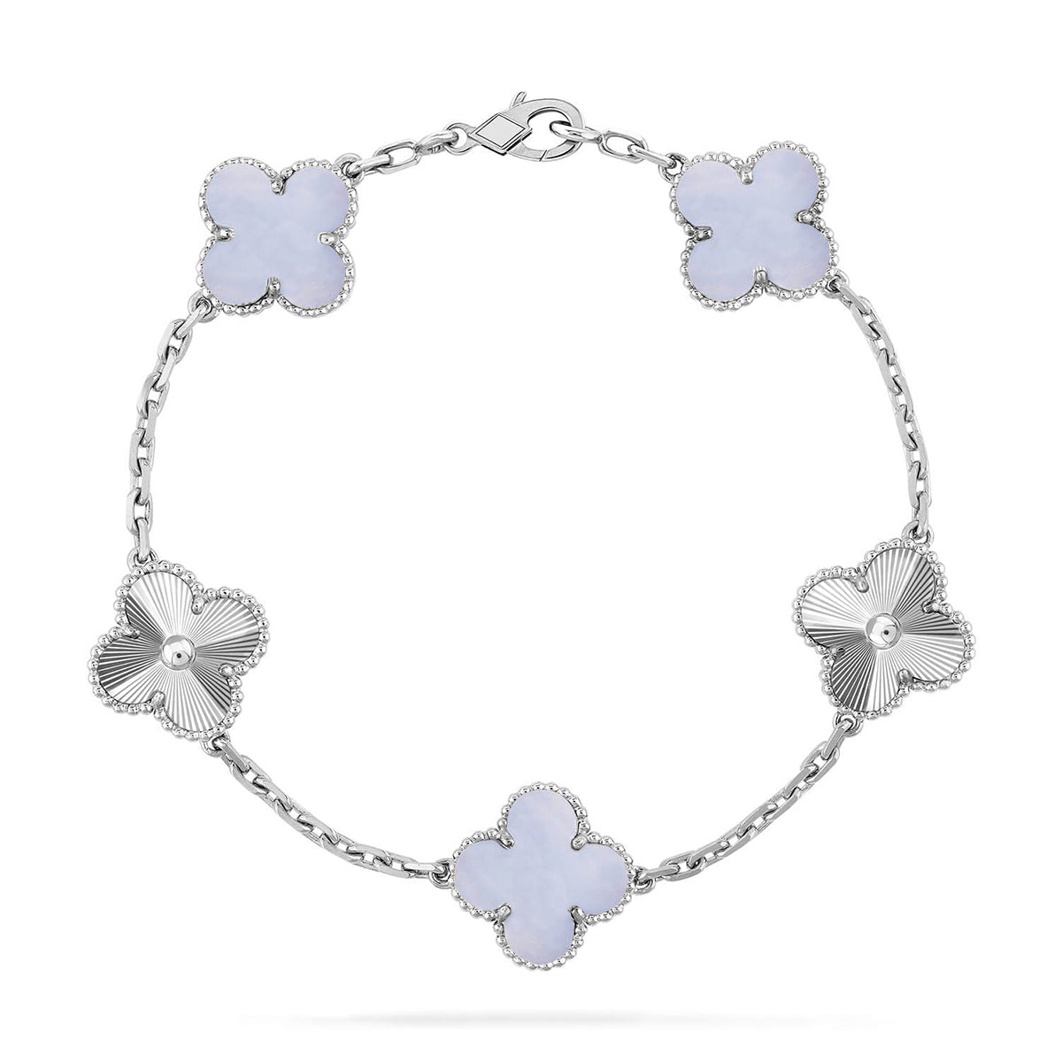 [Rani Jewelry] CLOVER 5 MOTIF PURPLE CHALCEDONY BRACELET COLLECTION