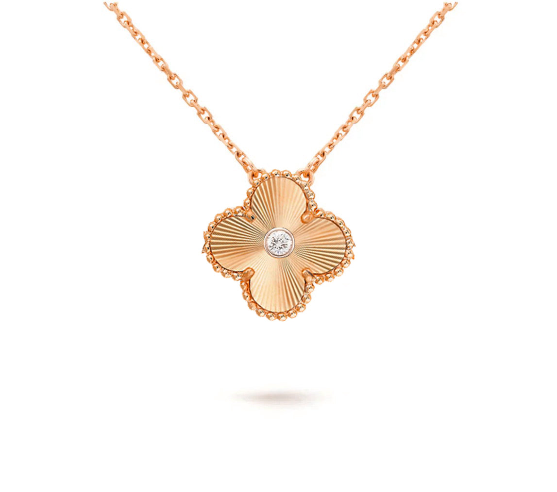 [Rani Jewelry]CLOVER 15MM DIAMOND SINGLE FLOWER NECKLACE COLLECTION