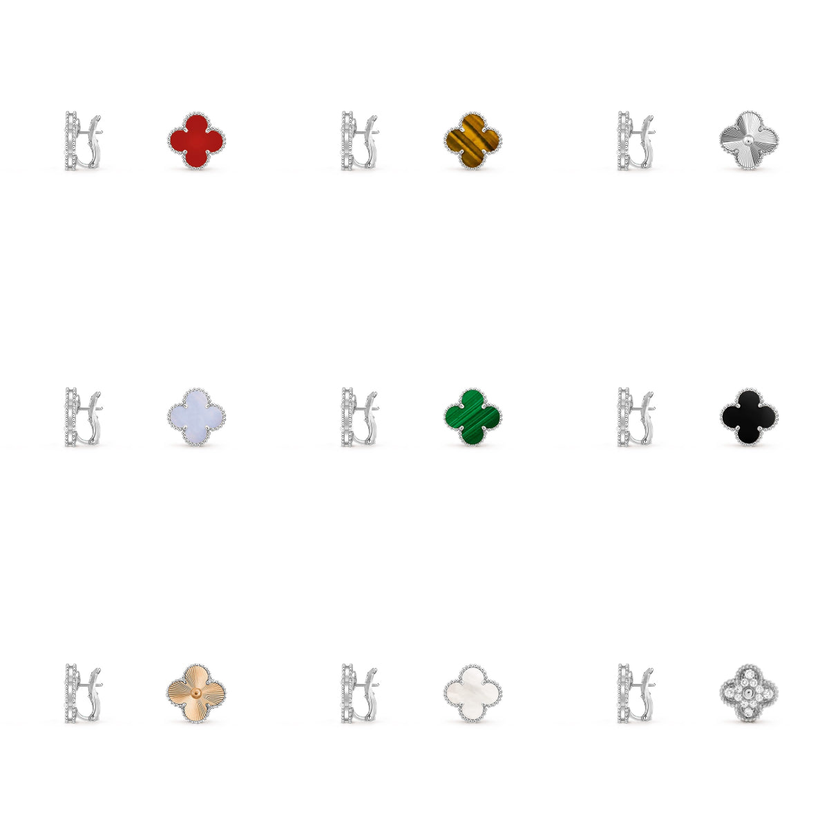 [Rani Jewelry]CLOVER SILVER 15MM MOP EARRINGS COLLECTION