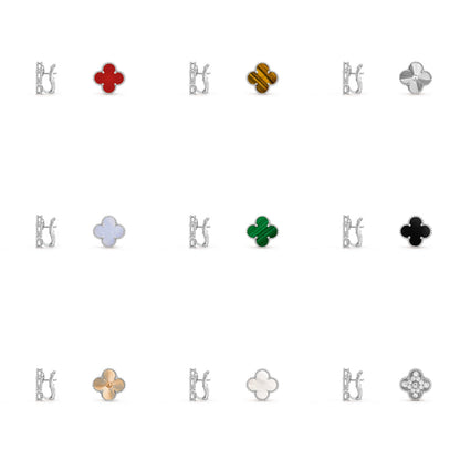 [Rani Jewelry]CLOVER SILVER 15MM MOP EARRINGS COLLECTION