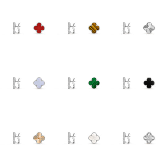 [Rani Jewelry]CLOVER SILVER 15MM MOP EARRINGS COLLECTION