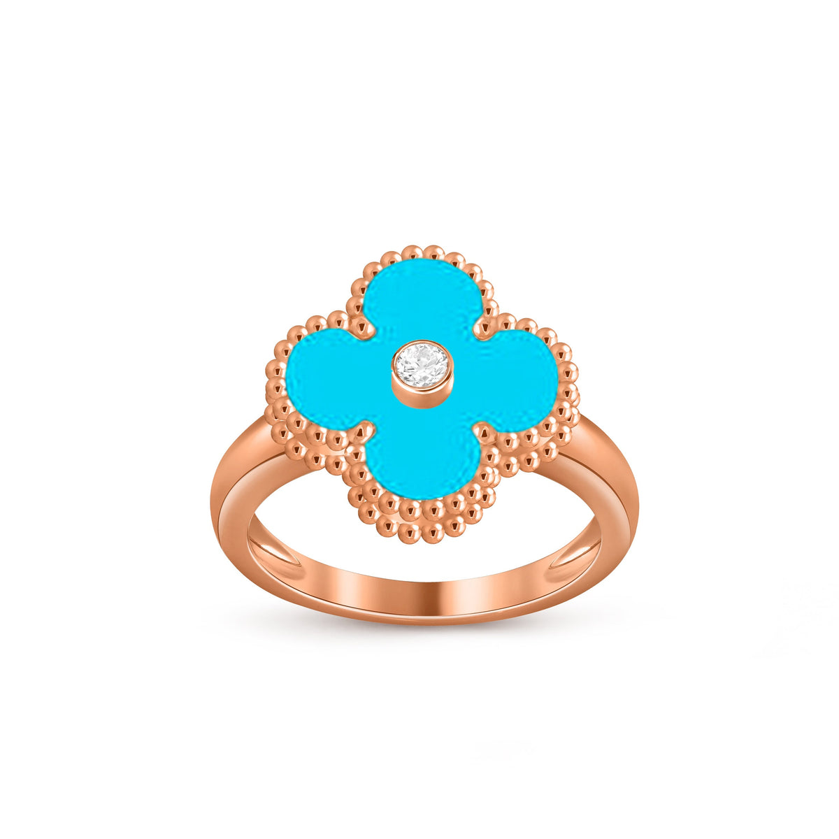 [Rani Jewelry]CLOVER DIAMOND RING ROSE GOLD COLLECTION