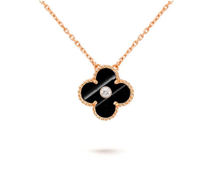 [Rani Jewelry]CLOVER 15MM DIAMOND SINGLE FLOWER NECKLACE COLLECTION