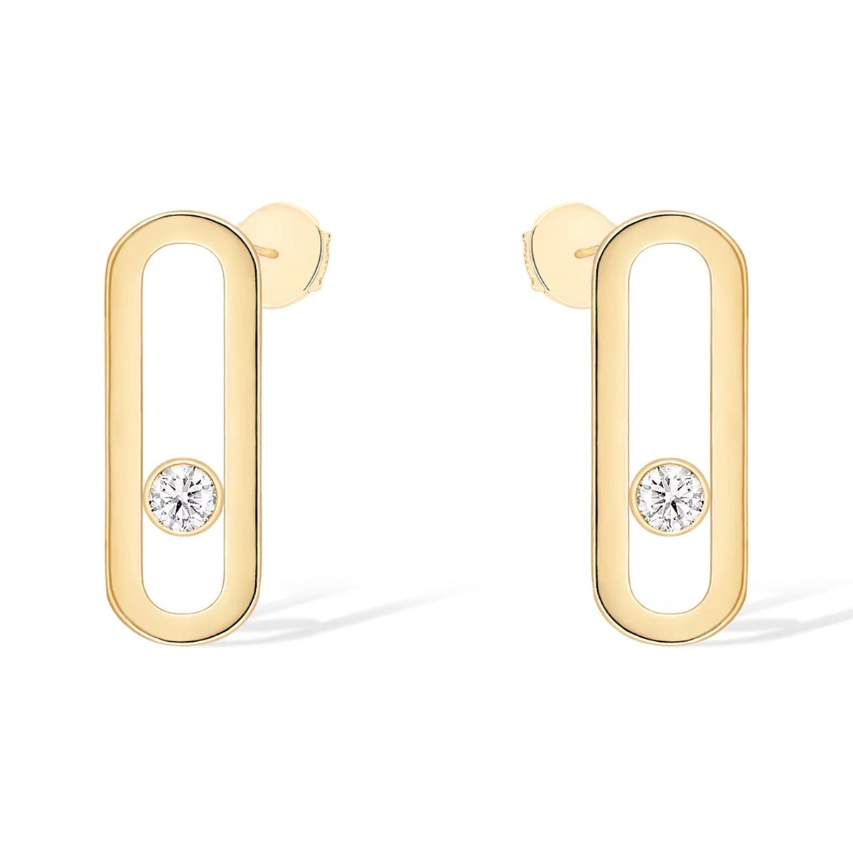 [Rani Jewelry]MOVE UNO SMALL 1 DIAMOND EARRINGS