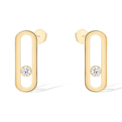 [Rani Jewelry]MOVE UNO SMALL 1 DIAMOND EARRINGS