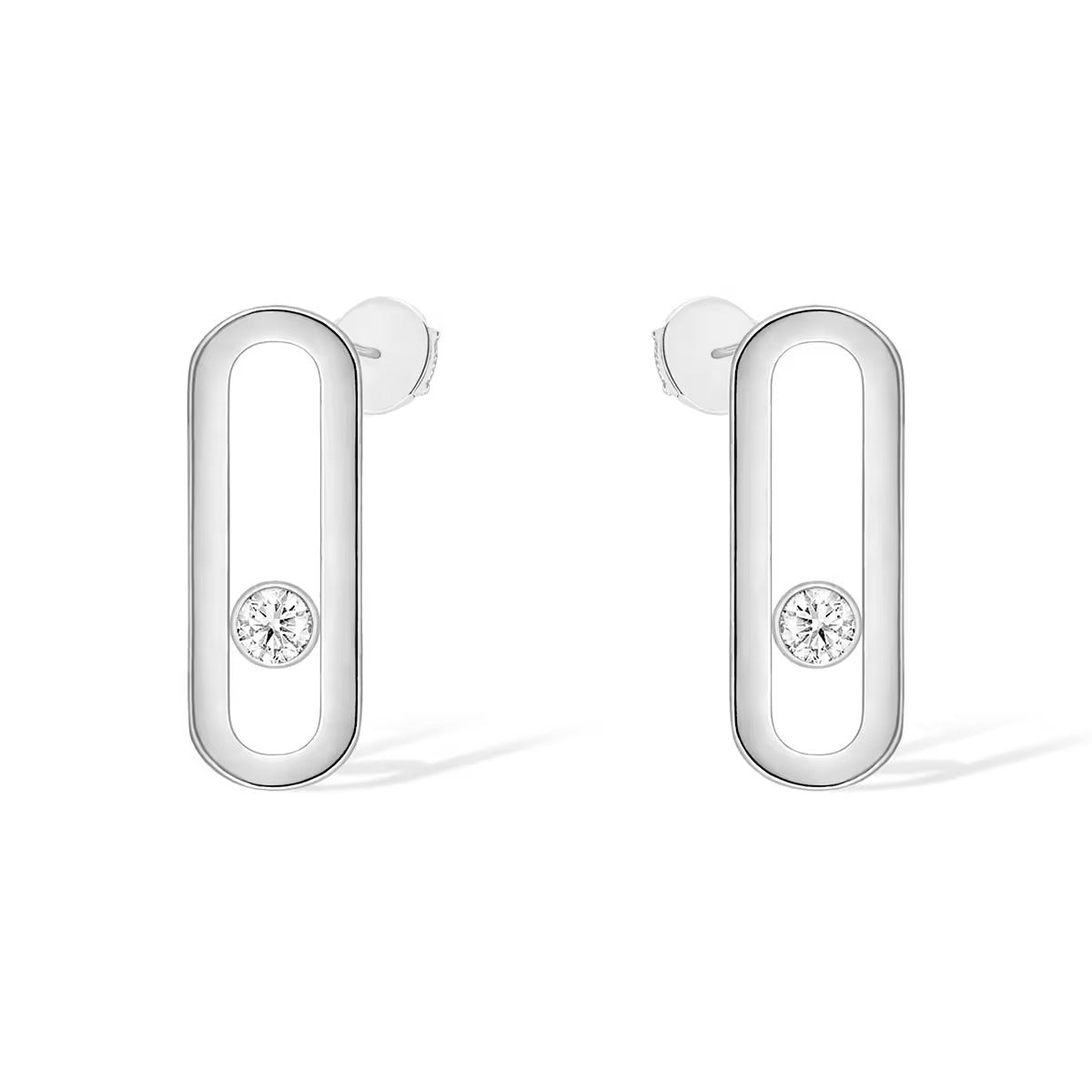 [Rani Jewelry]MOVE UNO SMALL 1 DIAMOND EARRINGS