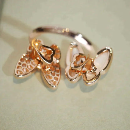 [Rani Jewelry]TWIN BUTTERFLY DIAMOND MOP RING