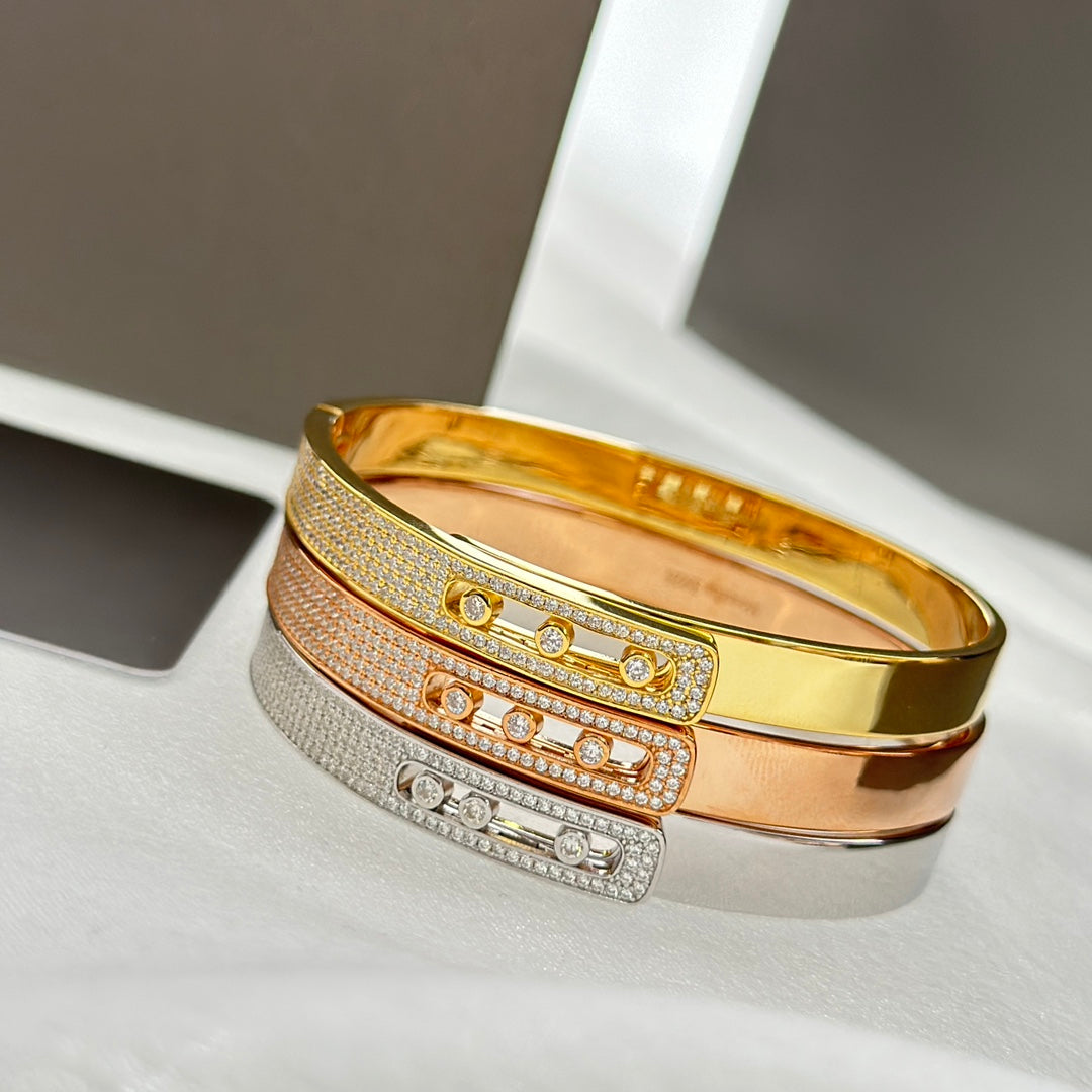 [Rani Jewelry]Move Noa Rose Gold Pavé Diamond Bangle Bracelet