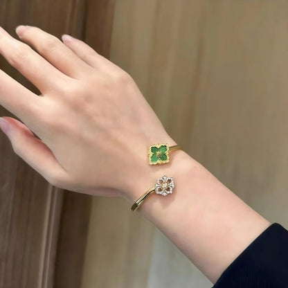[Rani Jewelry JEWELRY] OPERA TULLE  GOLD BRACELET WITH ENAMEL BACKGROUND