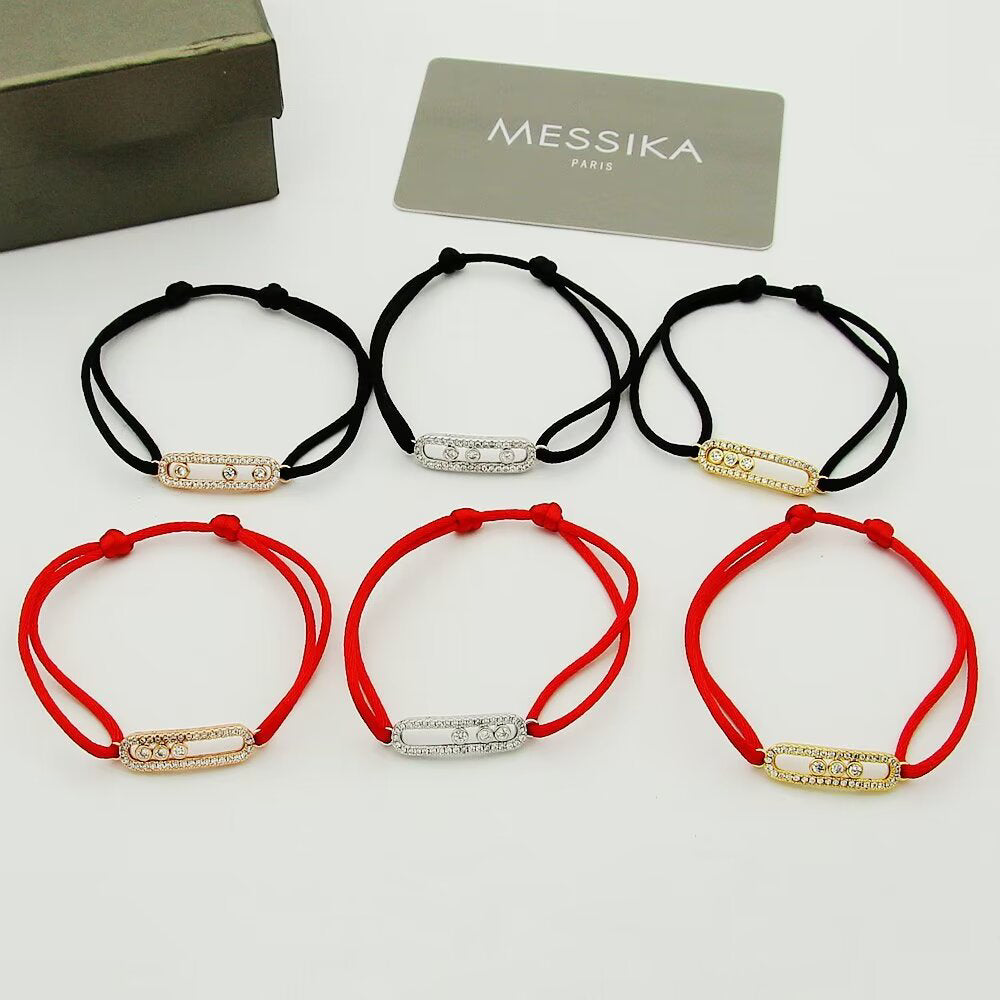 [Rani Jewelry]Messika Care(s) pink cord pavé bracelet
