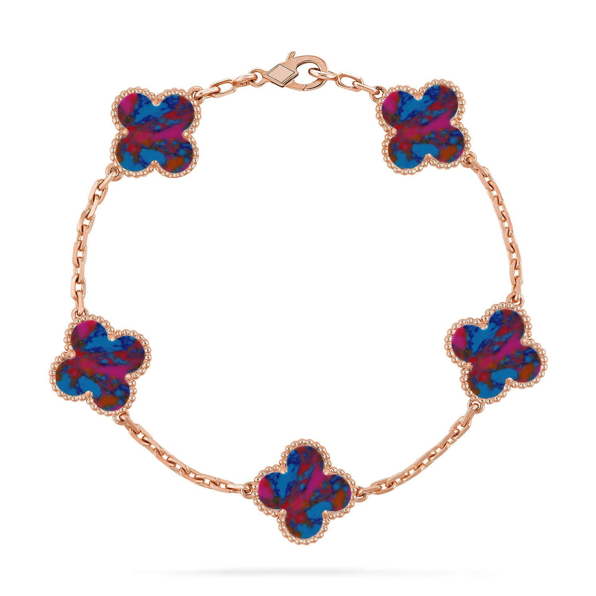 [Rani Jewelry]CLOVER 5 MOTIF COLOR GEMSTONES BRACELET COLLECTION