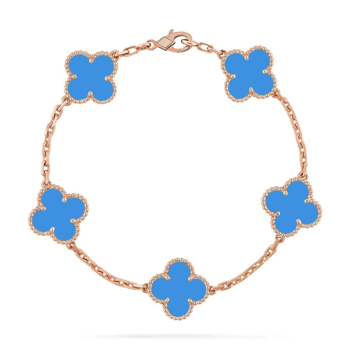 [Rani Jewelry] CLOVER 5 MOTIF BLUE AGATE BRACELET COLLECTION