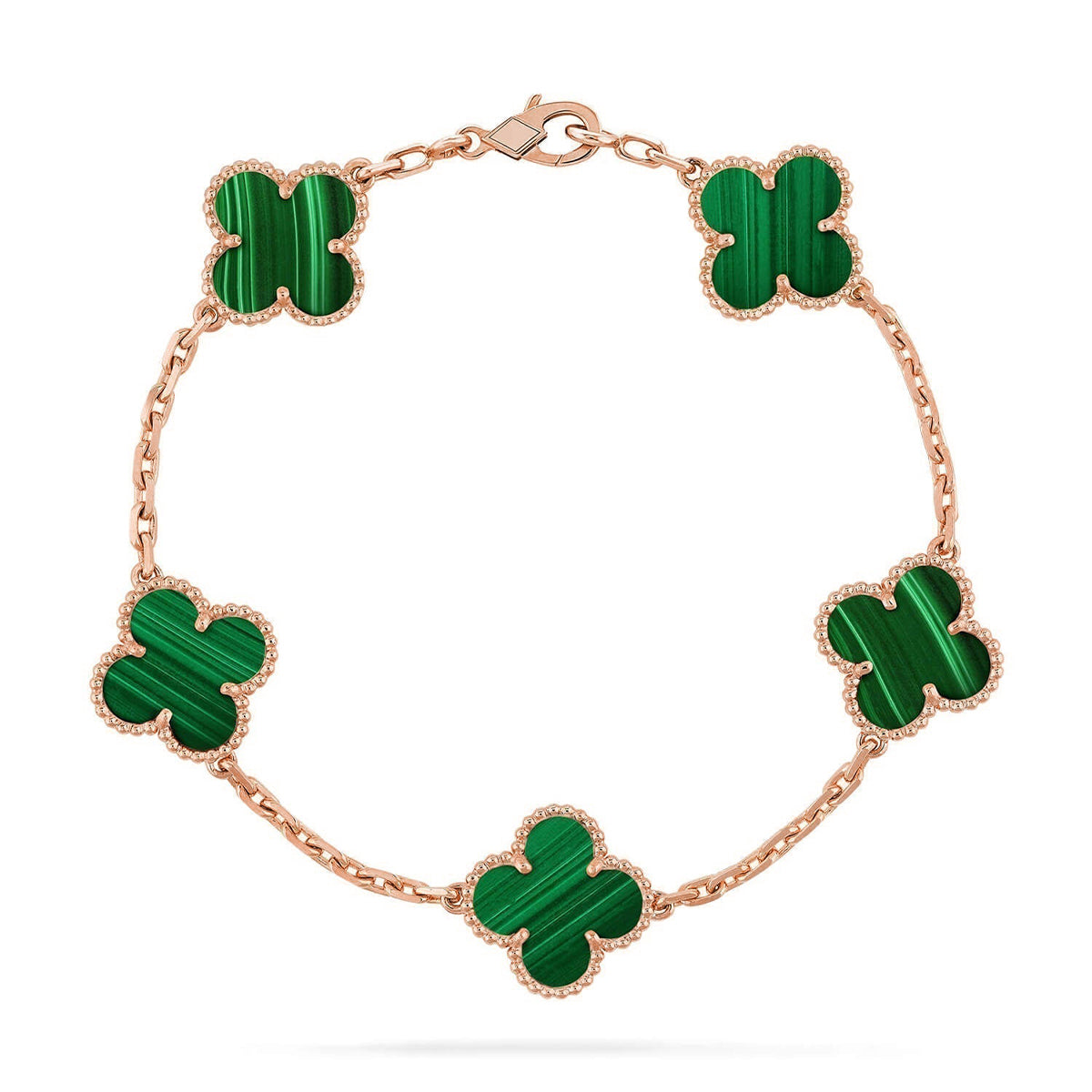 [Rani Jewelry] CLOVER 5 MOTIF MALACHITE BRACELET COLLECTION
