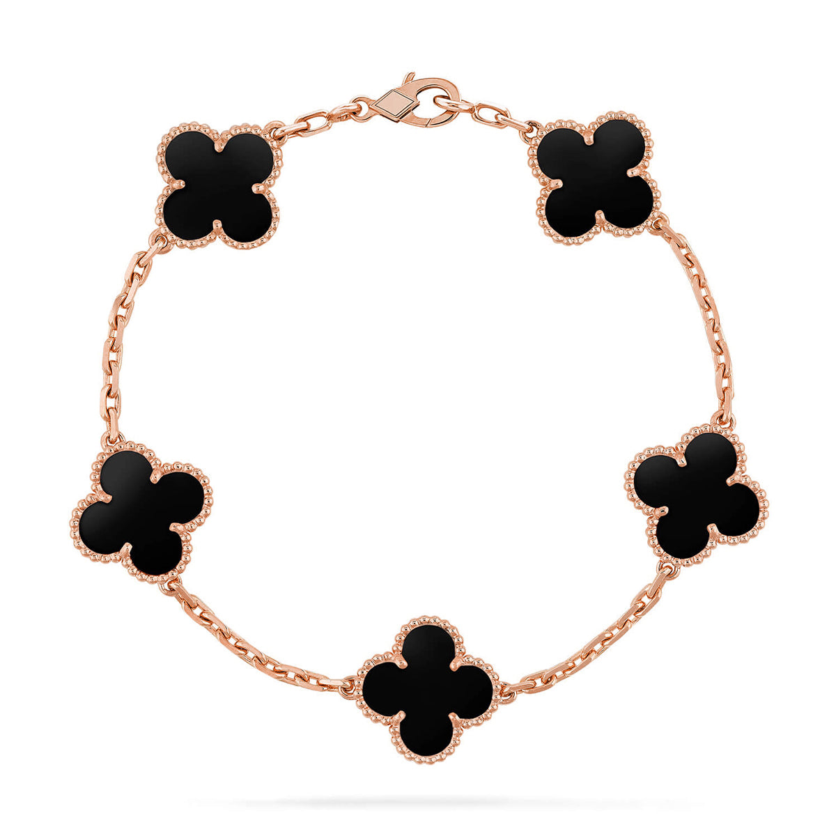 [Rani Jewelry] CLOVER 5 MOTIF ONYXS BRACELET COLLECTION