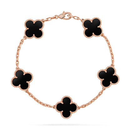 [Rani Jewelry] CLOVER 5 MOTIF ONYXS BRACELET COLLECTION