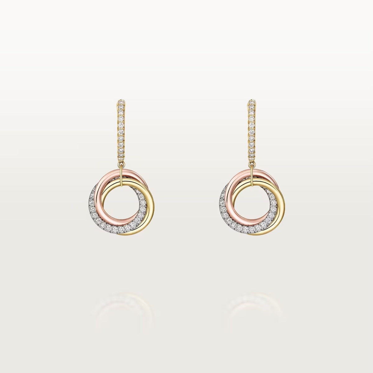 [Rani Jewelry] TRINITY HALF DIAMOND  EARRINGS