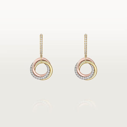 [Rani Jewelry] TRINITY HALF DIAMOND  EARRINGS