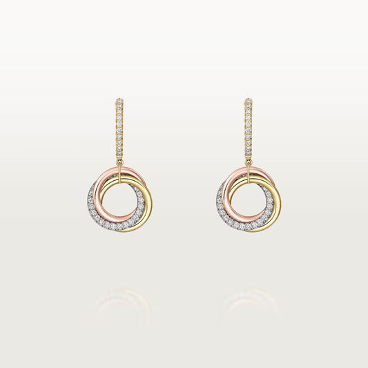 [Rani Jewelry] TRINITY HALF DIAMOND  EARRINGS