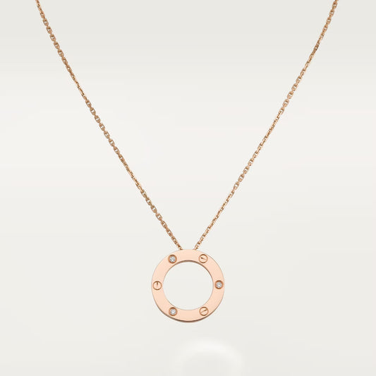 [Rani Jewelry] LOVE NECKLACE 16MM 3 DIAMONDS
