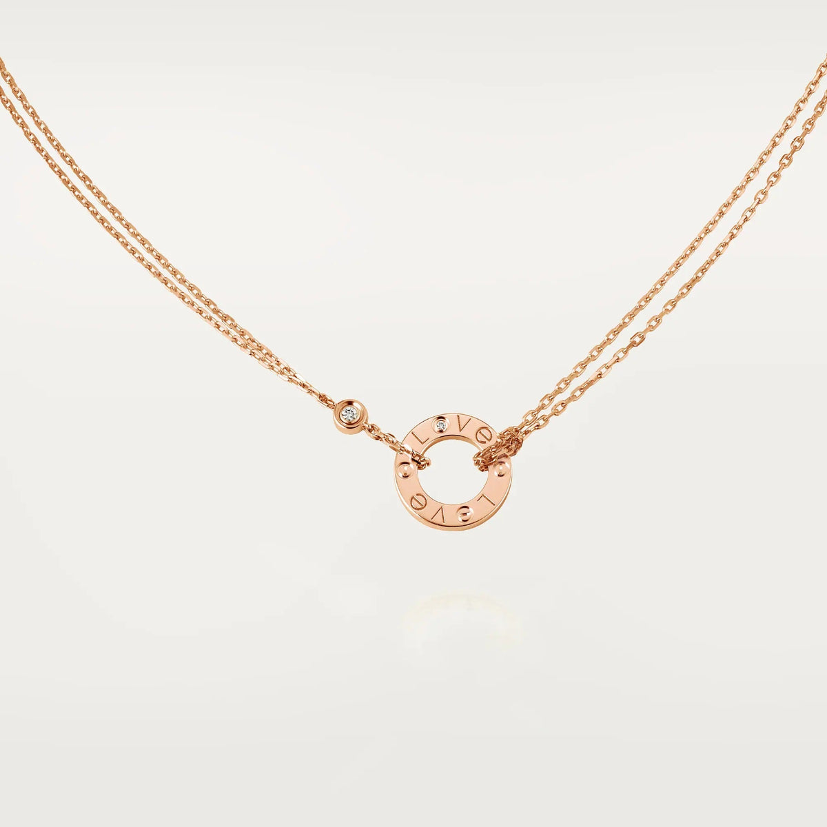 [Rani Jewelry] LOVE NECKLACE 16MM 2 DIAMONDS