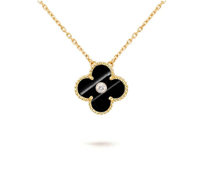 [Rani Jewelry]CLOVER 15MM DIAMOND SINGLE FLOWER NECKLACE COLLECTION