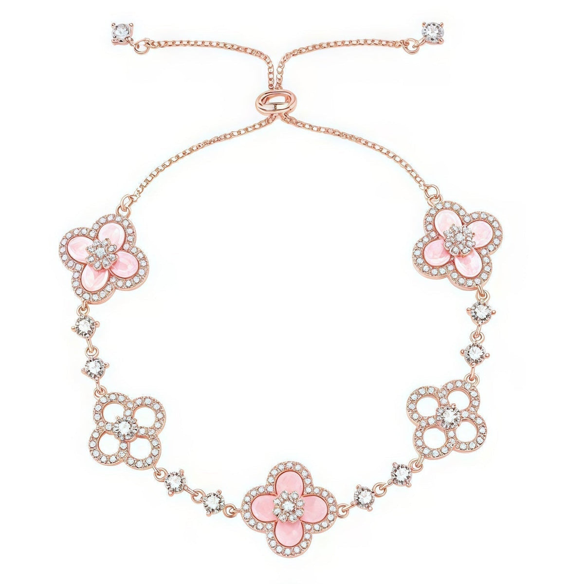 [Rani Jewelry]CLOVER 5 MOTIF PINK BLUE RED WHITE BRACELET