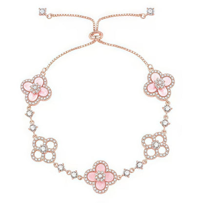 [Rani Jewelry]CLOVER 5 MOTIF PINK BLUE RED WHITE BRACELET