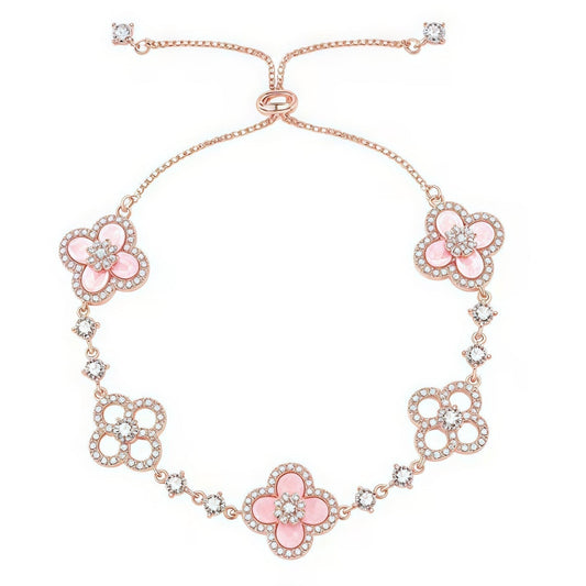 [Rani Jewelry]CLOVER 5 MOTIF PINK BLUE RED WHITE BRACELET