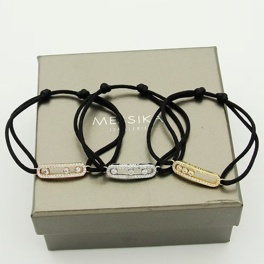 [Rani Jewelry]Messika Care(s) pink cord pavé bracelet