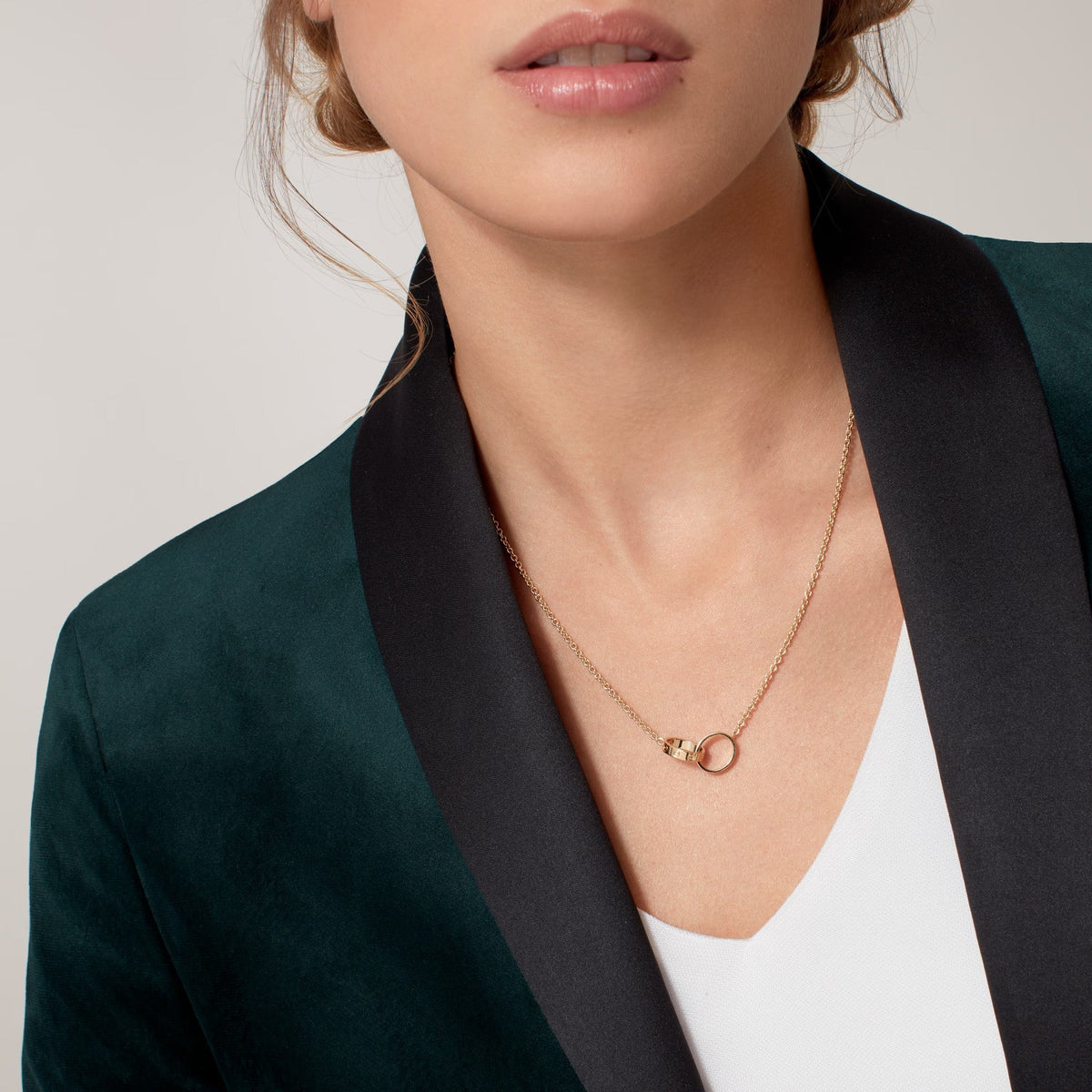 [Rani Jewelry] LOVE DOUBLE RING NECKLACE
