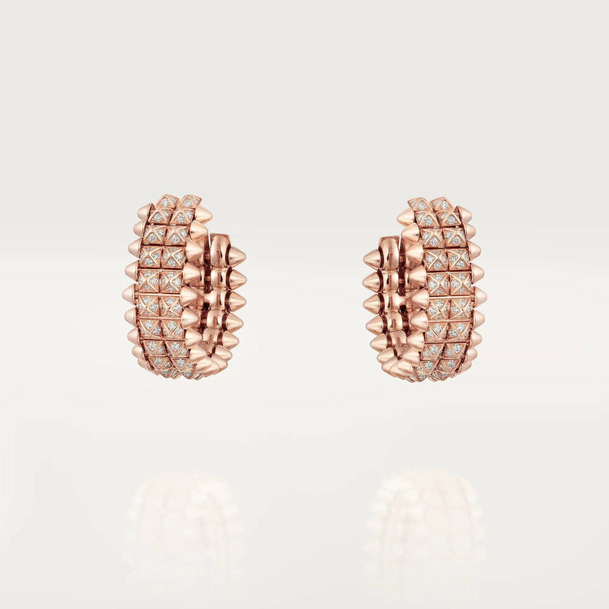 [Rani Jewelry] CLASH 9.2MM FULL DIAMOND DOUBLE ROW EARRINGS