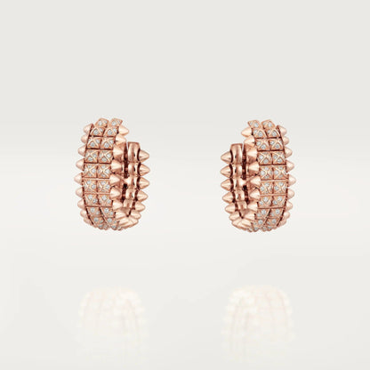 [Rani Jewelry] CLASH 9.2MM FULL DIAMOND DOUBLE ROW EARRINGS