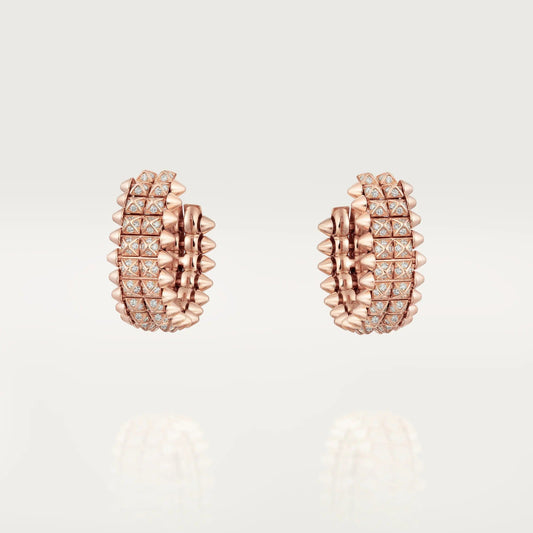[Rani Jewelry] CLASH 9.2MM FULL DIAMOND DOUBLE ROW EARRINGS