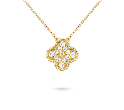 [Rani Jewelry]CLOVER 15MM DIAMOND SINGLE FLOWER NECKLACE COLLECTION