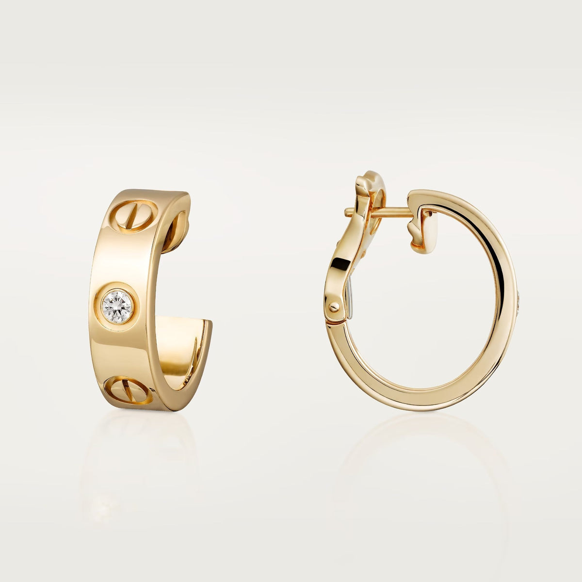 [Rani Jewelry] LOVE EARRINGS 5.7MM 2 DIAMONDS