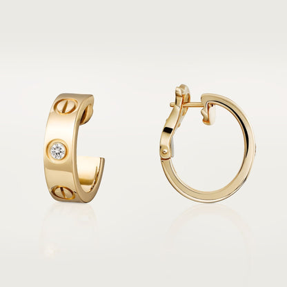 [Rani Jewelry] LOVE EARRINGS 5.7MM 2 DIAMONDS