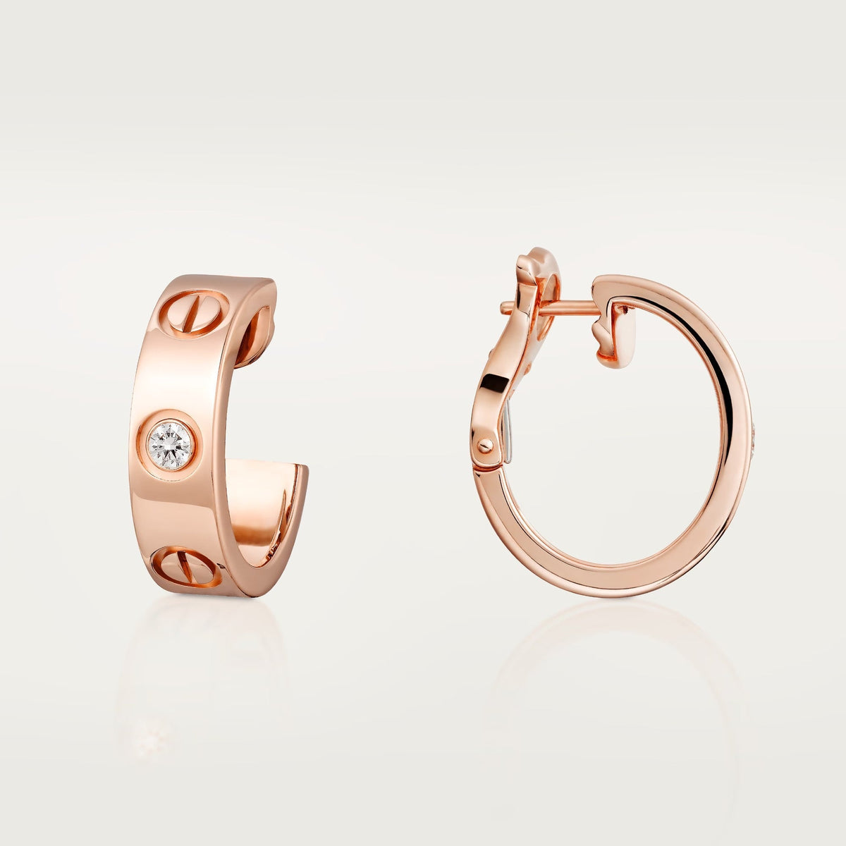 [Rani Jewelry] LOVE EARRINGS 5.7MM 2 DIAMONDS