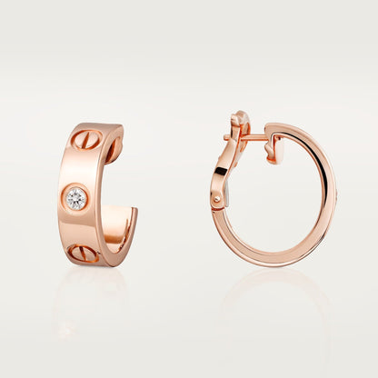 [Rani Jewelry] LOVE EARRINGS 5.7MM 2 DIAMONDS