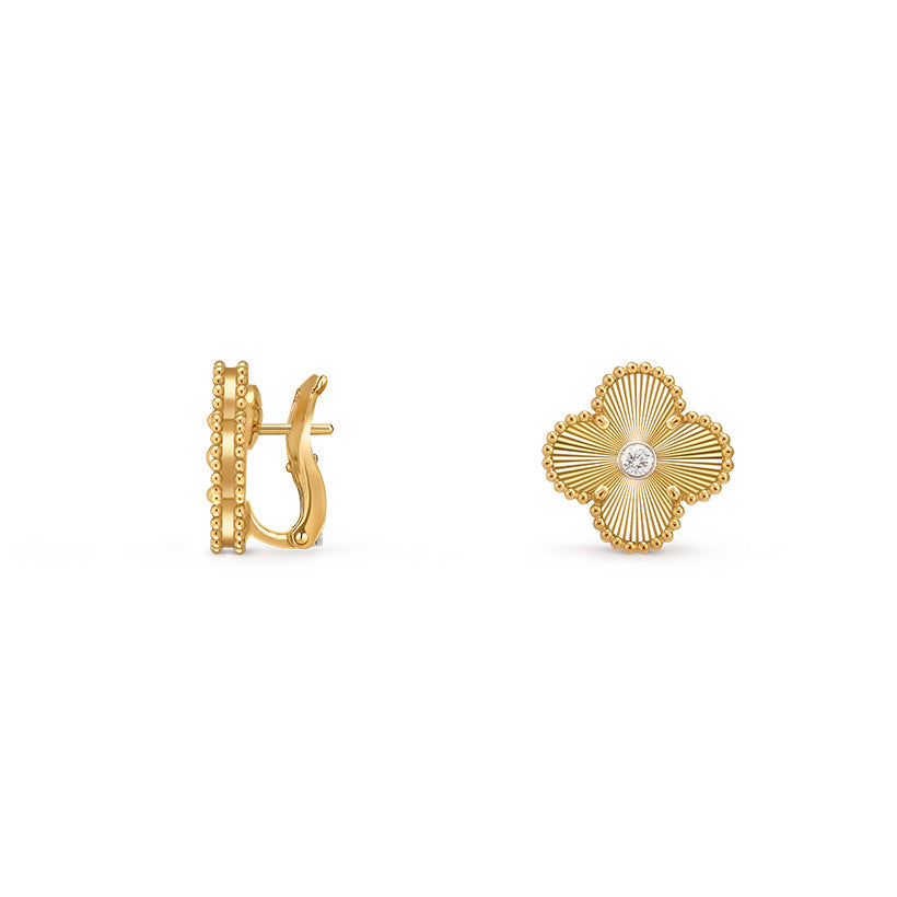 [Rani Jewelry]CLOVER 15MM MOP DIAMOND EARRINGS COLLECTION
