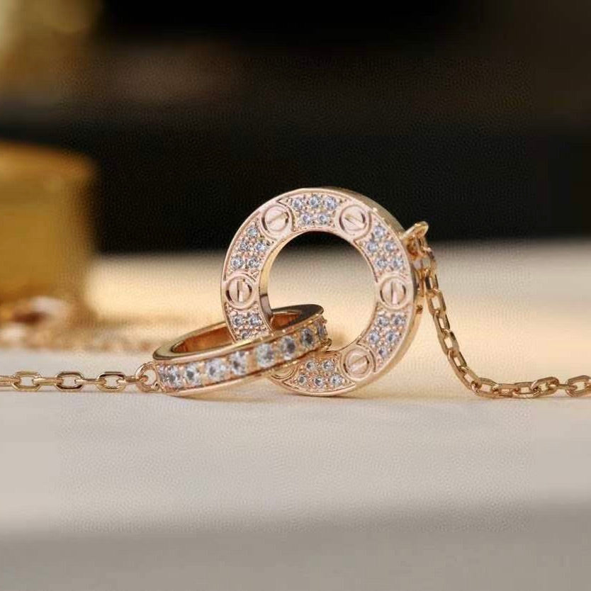 [Rani Jewelry] LOVE  FULL DIAMOND PENDANT NECKLACE