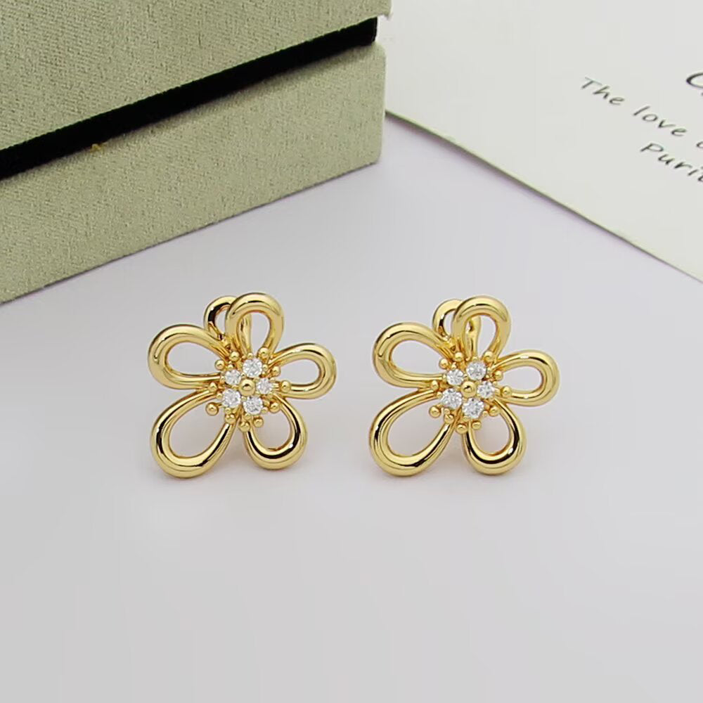 [Rani Jewelry] FLOWERLACE EARRING 5 DIAMONDS