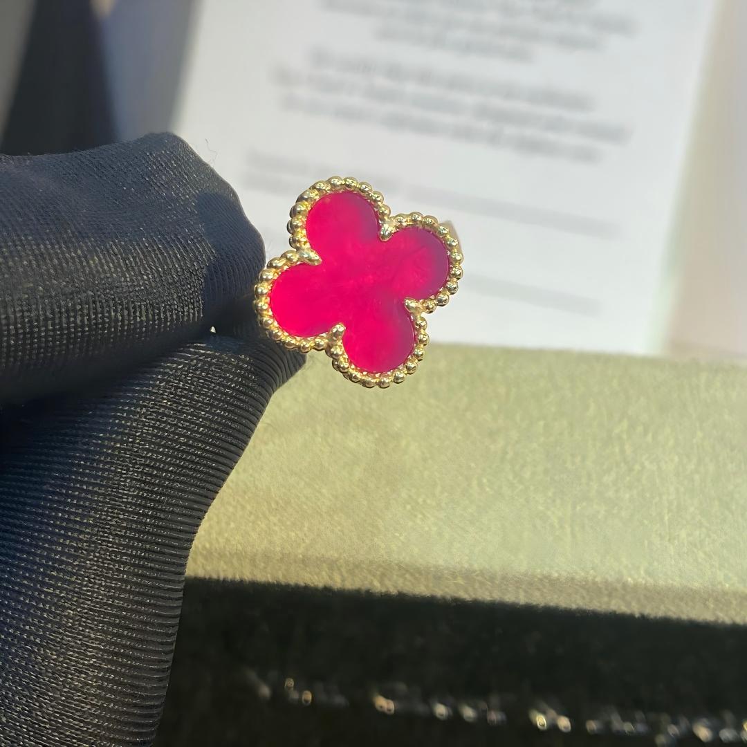 [Rani Jewelry]NEW CLOVER PINK ENAMEL RINGS