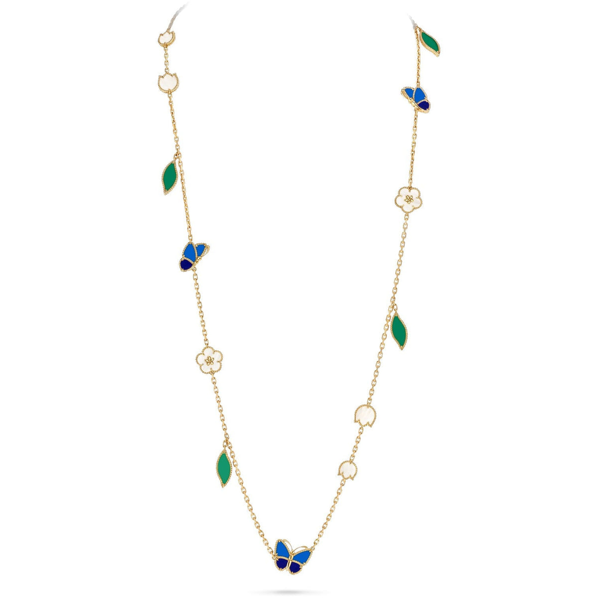 [Rani Jewelry]LUCKY SPRING BUTTERFLY 15 FLOWER NECKLACE
