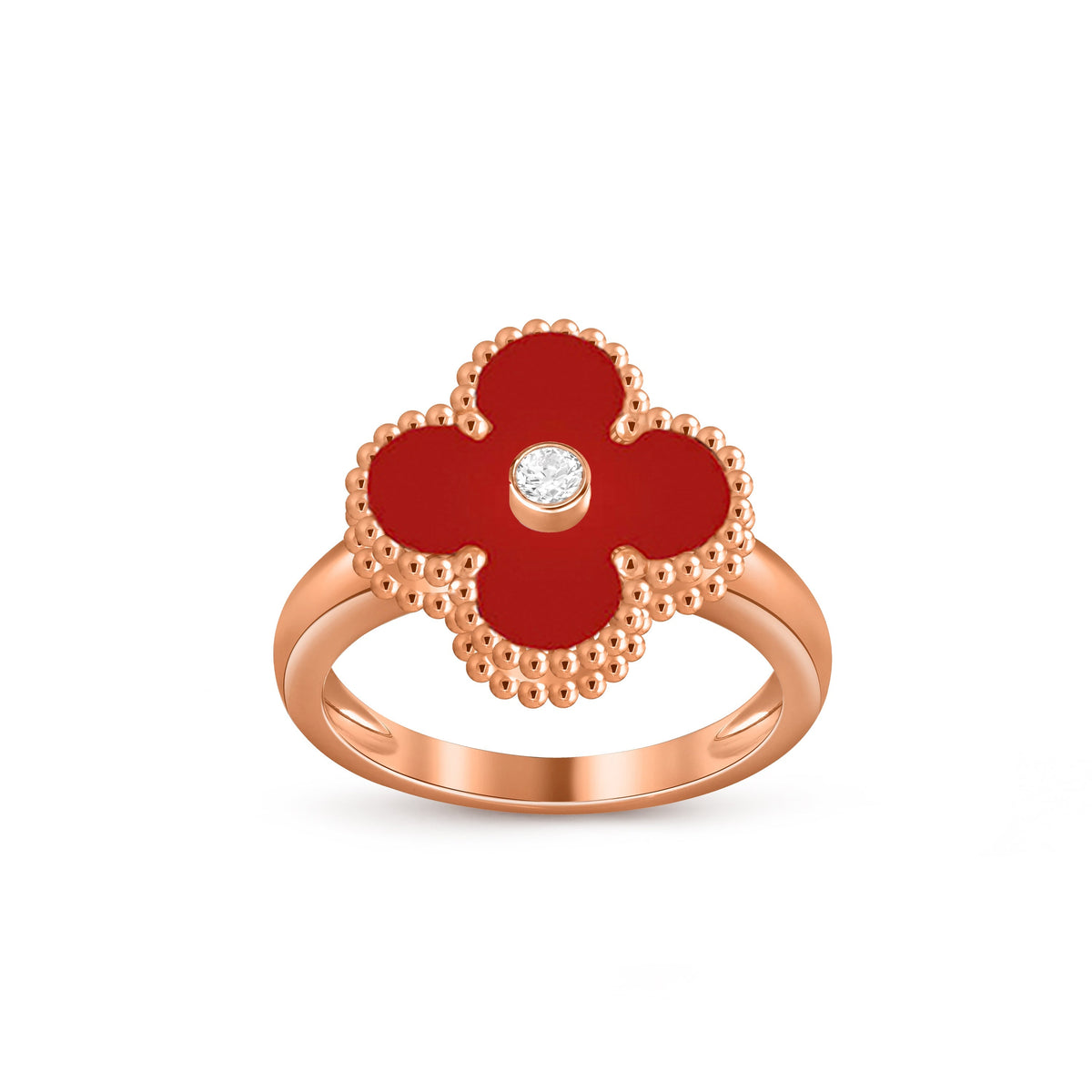 [Rani Jewelry]CLOVER DIAMOND RING ROSE GOLD COLLECTION