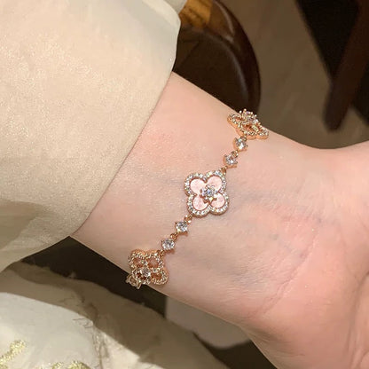 [Rani Jewelry]CLOVER 5 MOTIF PINK BLUE RED WHITE BRACELET